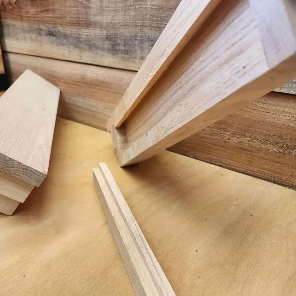 Custom Wooden Unfinished Pair of Shelves with French Cleat